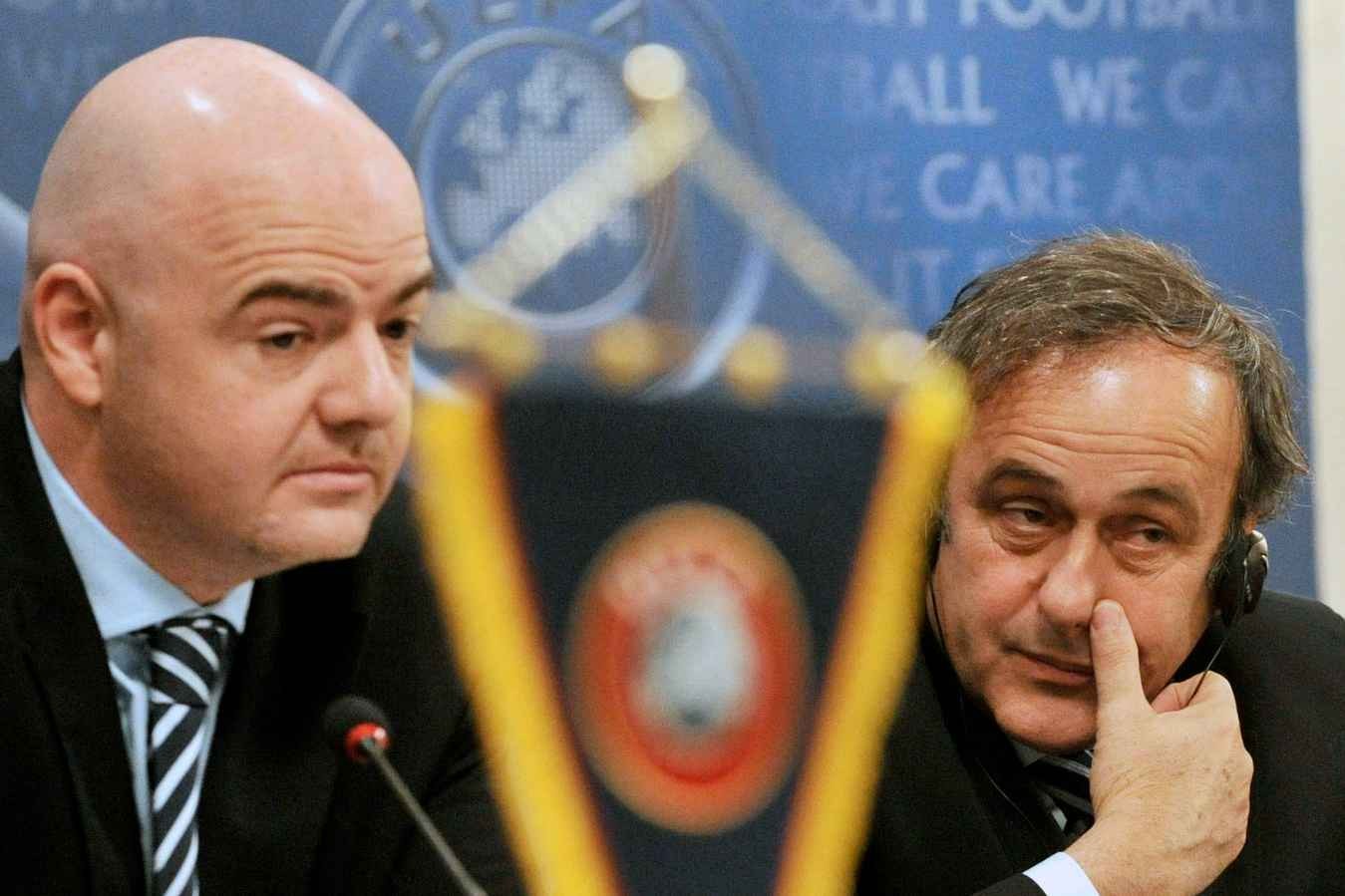 Platini and Infantino pictured together in 2010