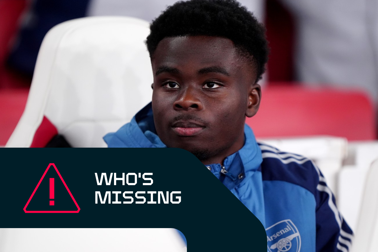 Saka is set for a spell on the sidelines