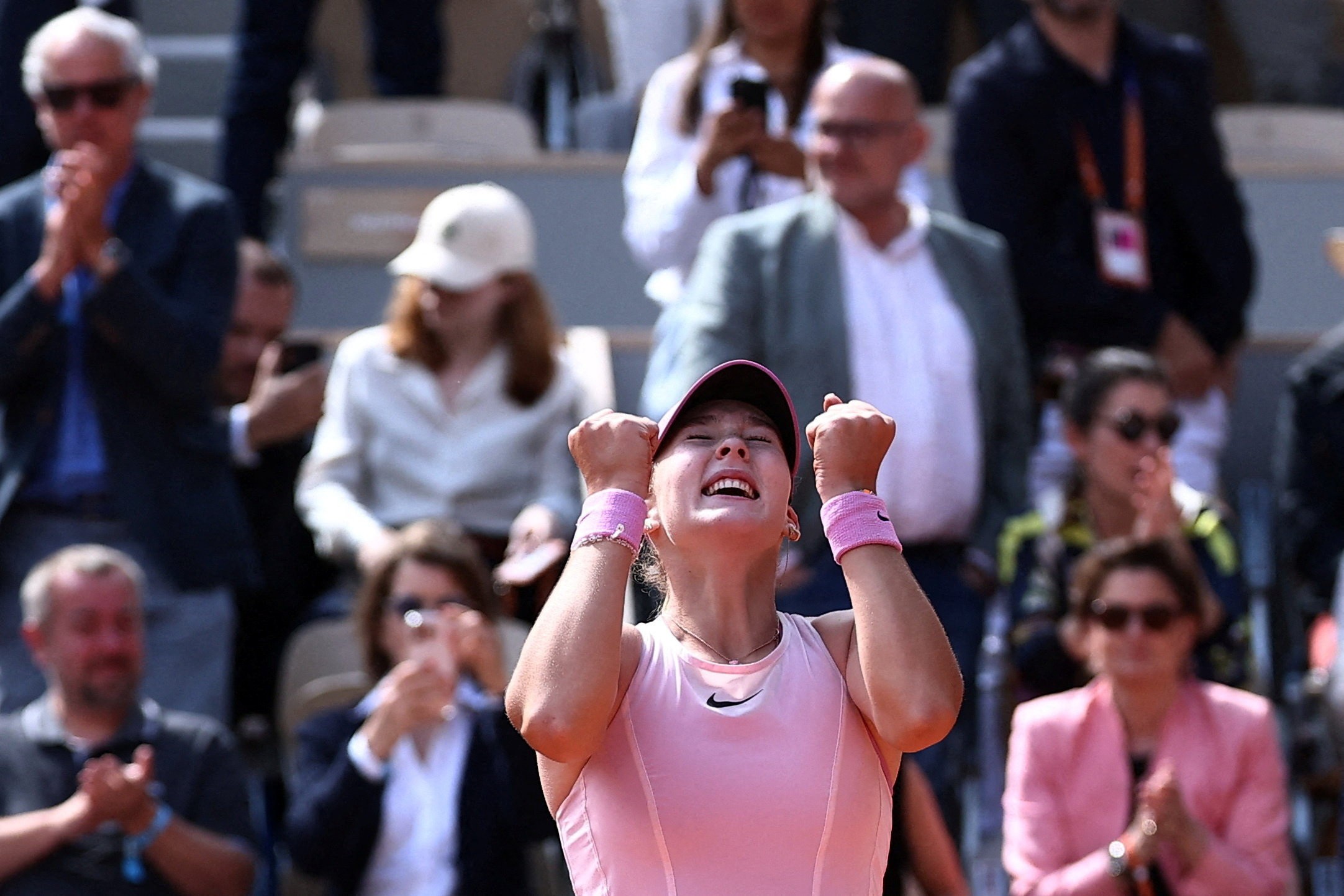 Andreeva celebrates after winning the final