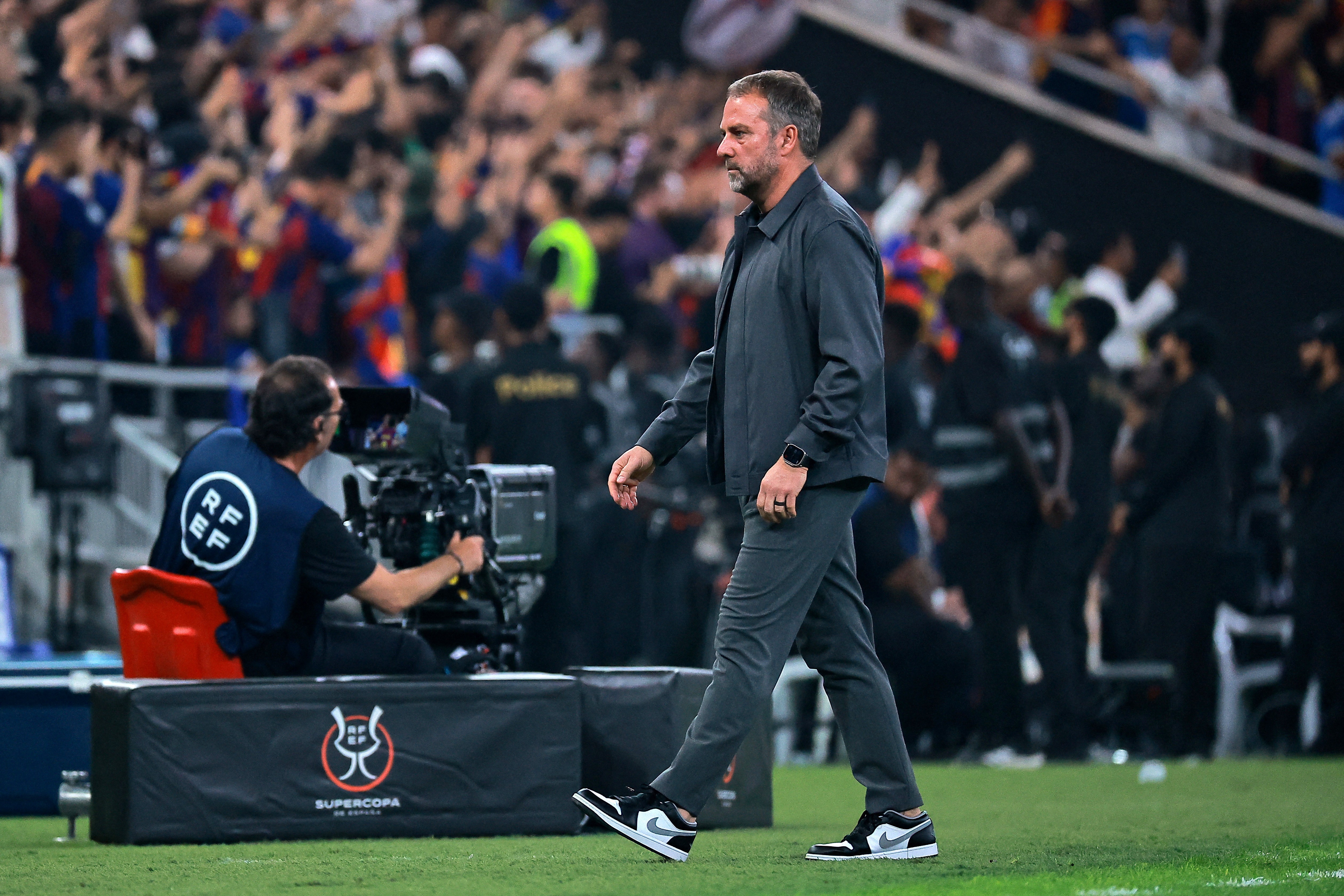 Barcelona manager Hansi Flick during the Spanish Super Cup final