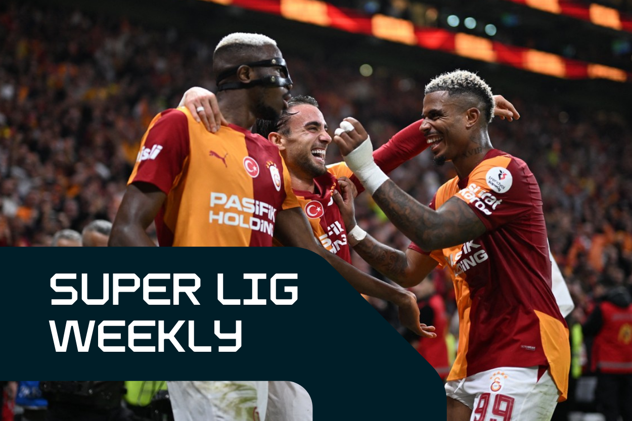 Osimhen, left, celebrates with teammates