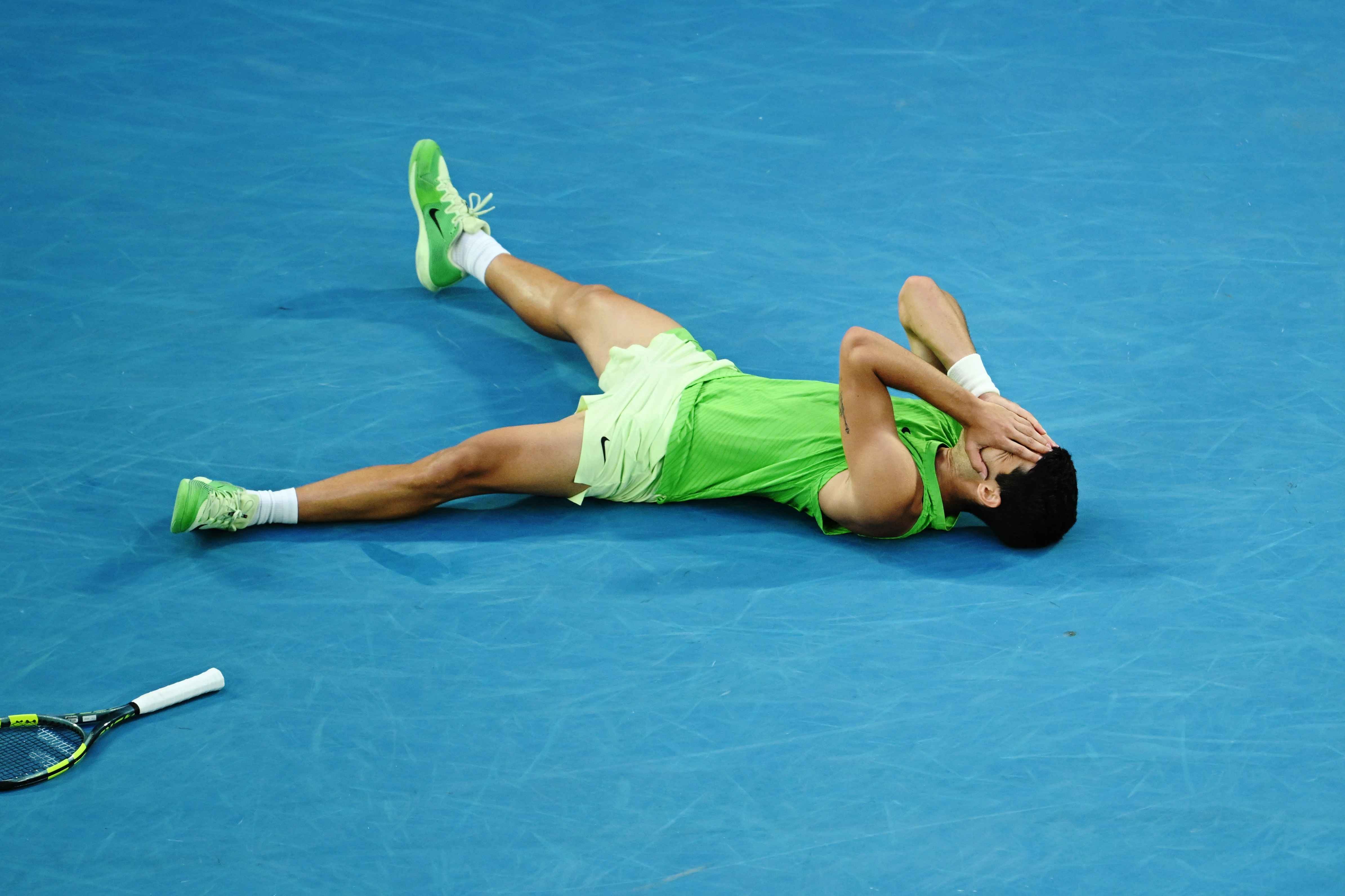 Alcaraz collapses after thrilling win
