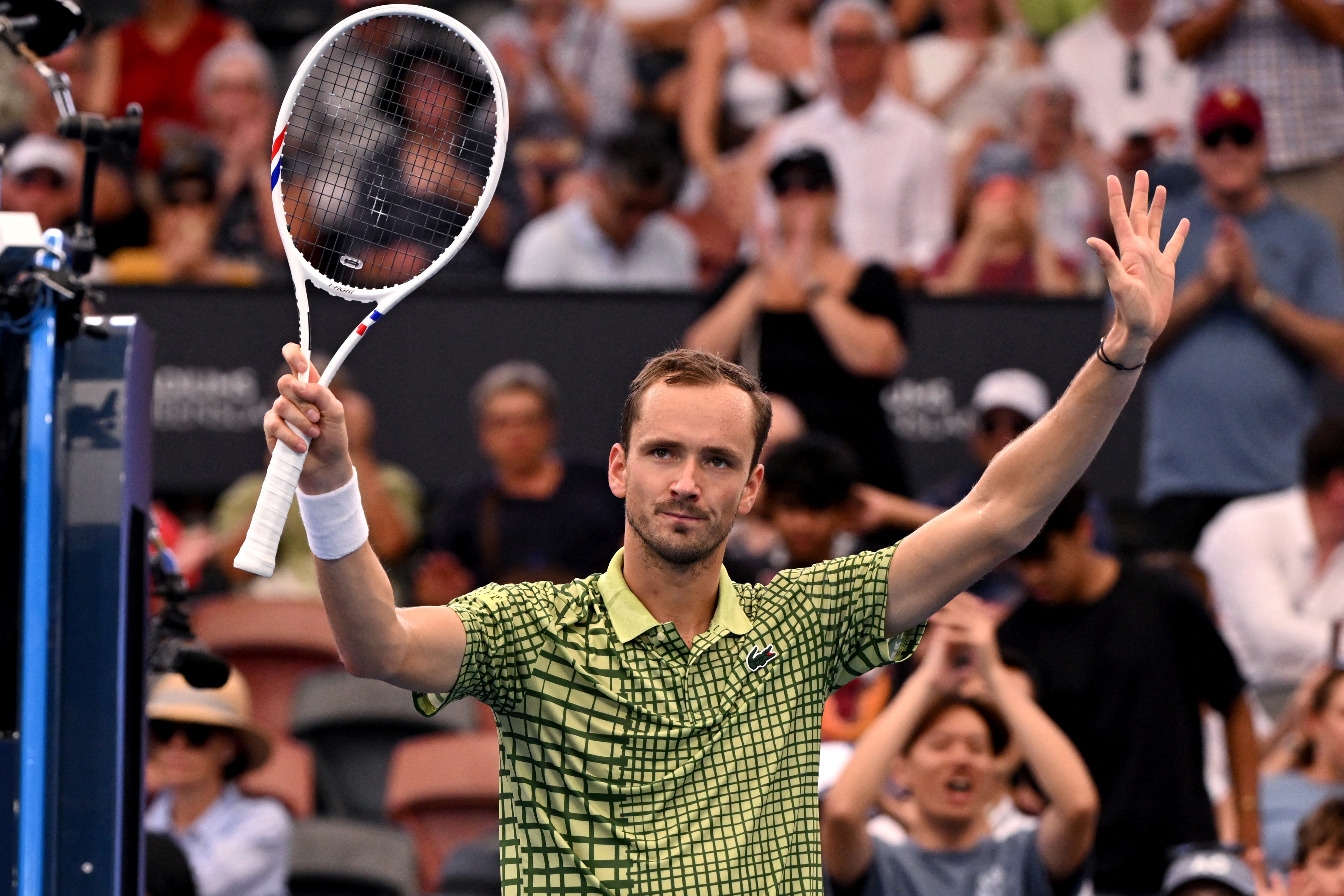 Russia's Daniil Medvedev celebrates