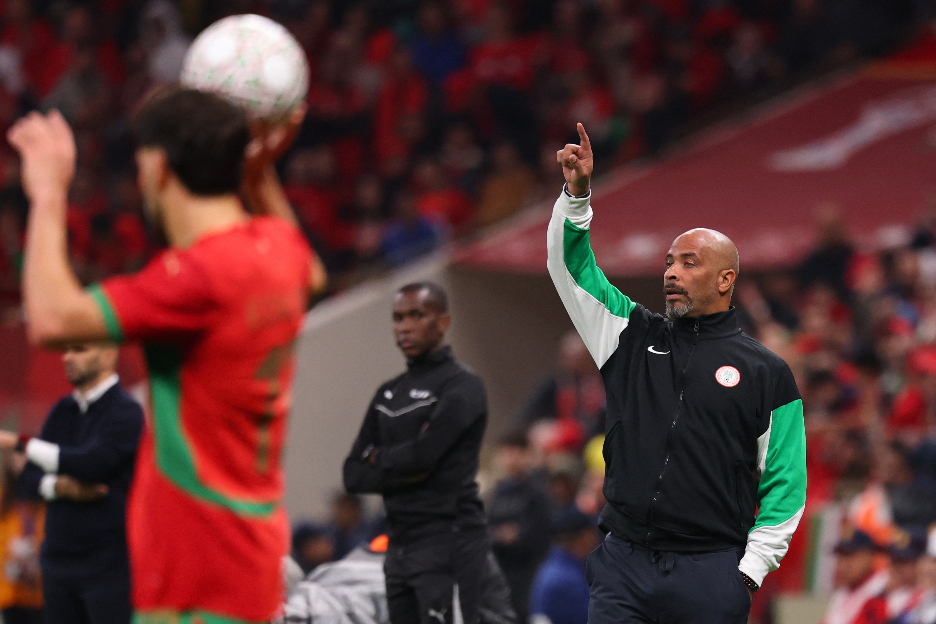 Eric Chelle gestures on the touchline