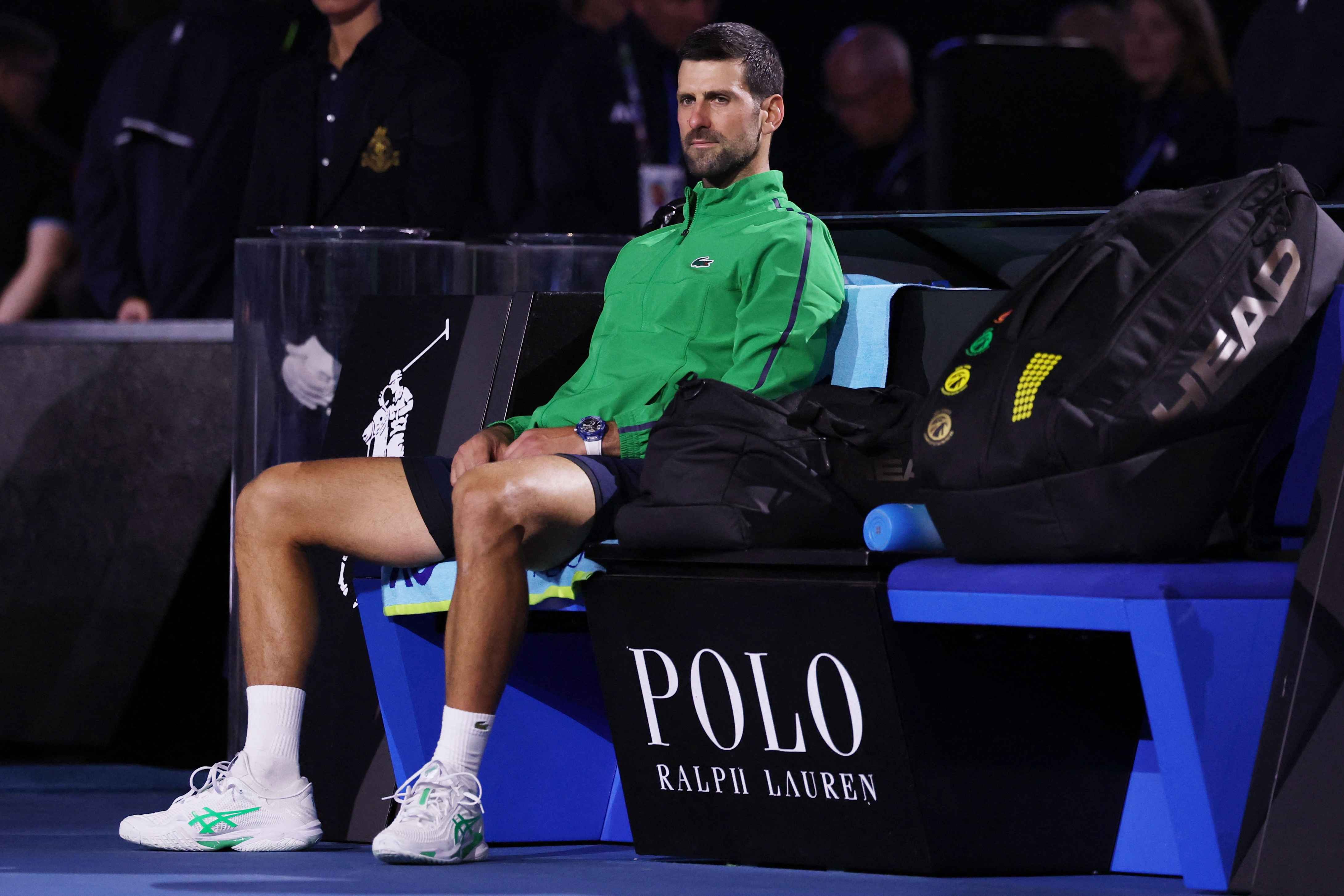 Novak Djokovic reflects after losing the Australian Open final to Carlos Alcaraz.