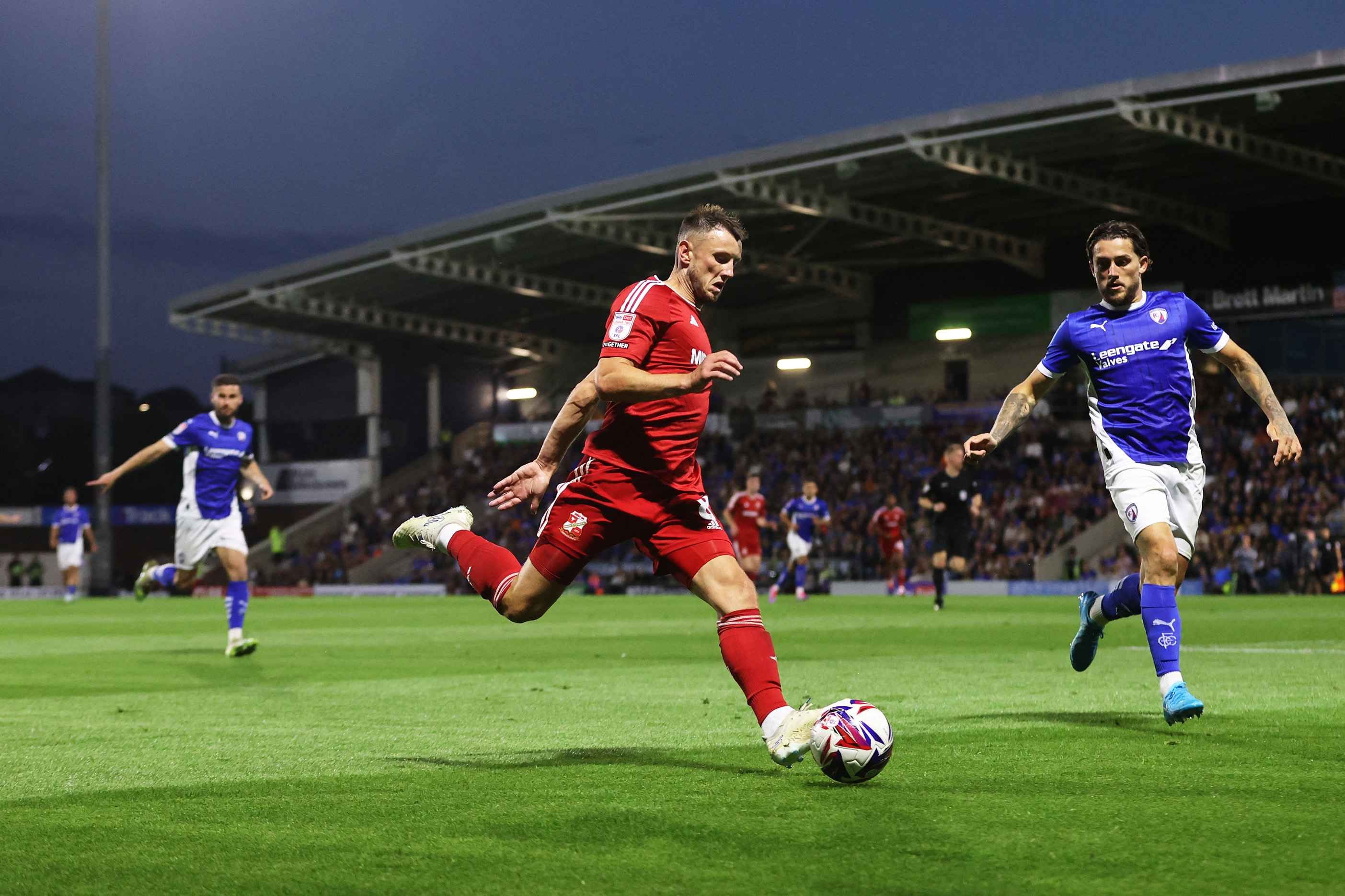 Ollie Clarke of Swindon Town in action