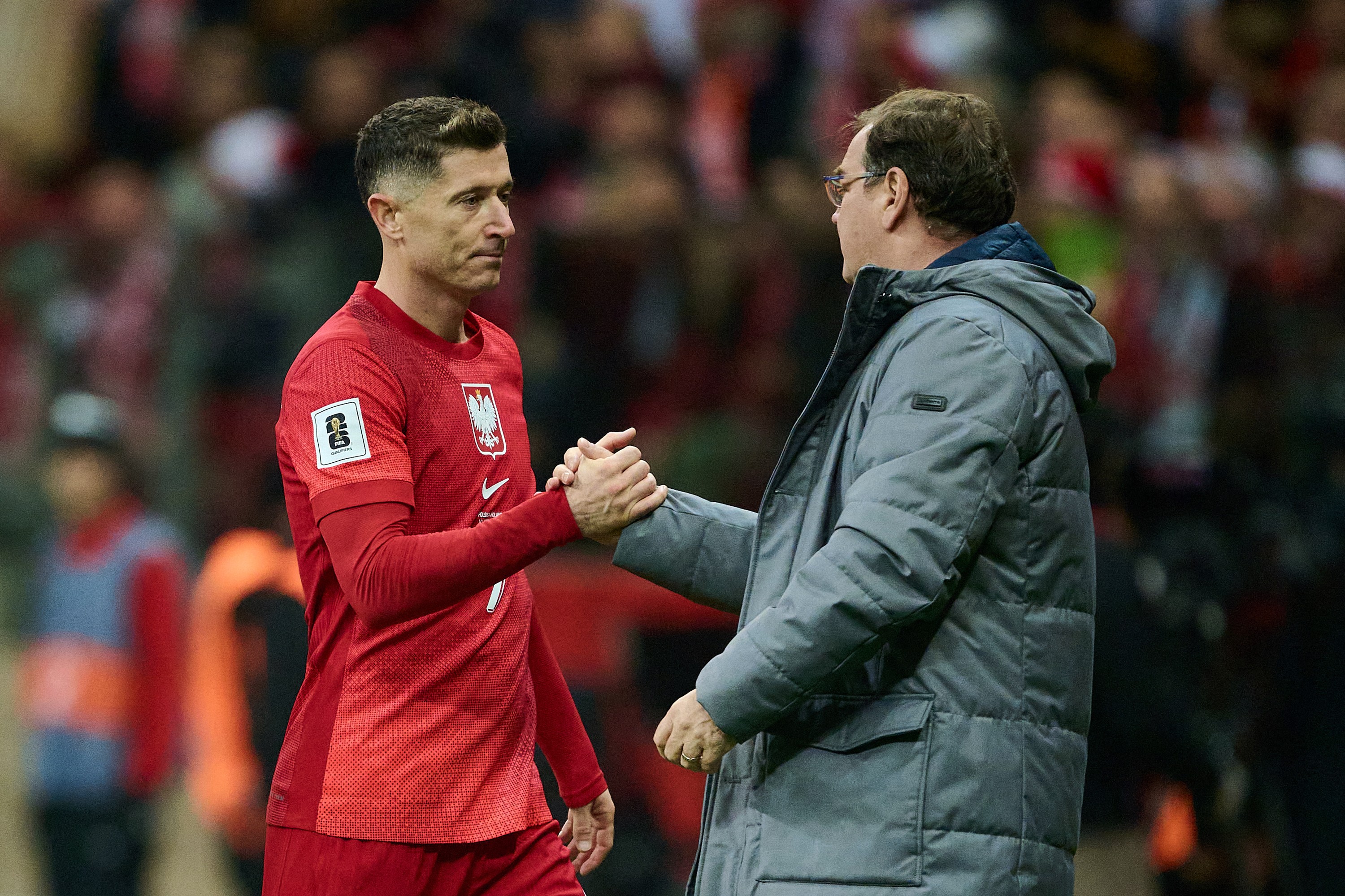 Jan Urban with Robert Lewandowski