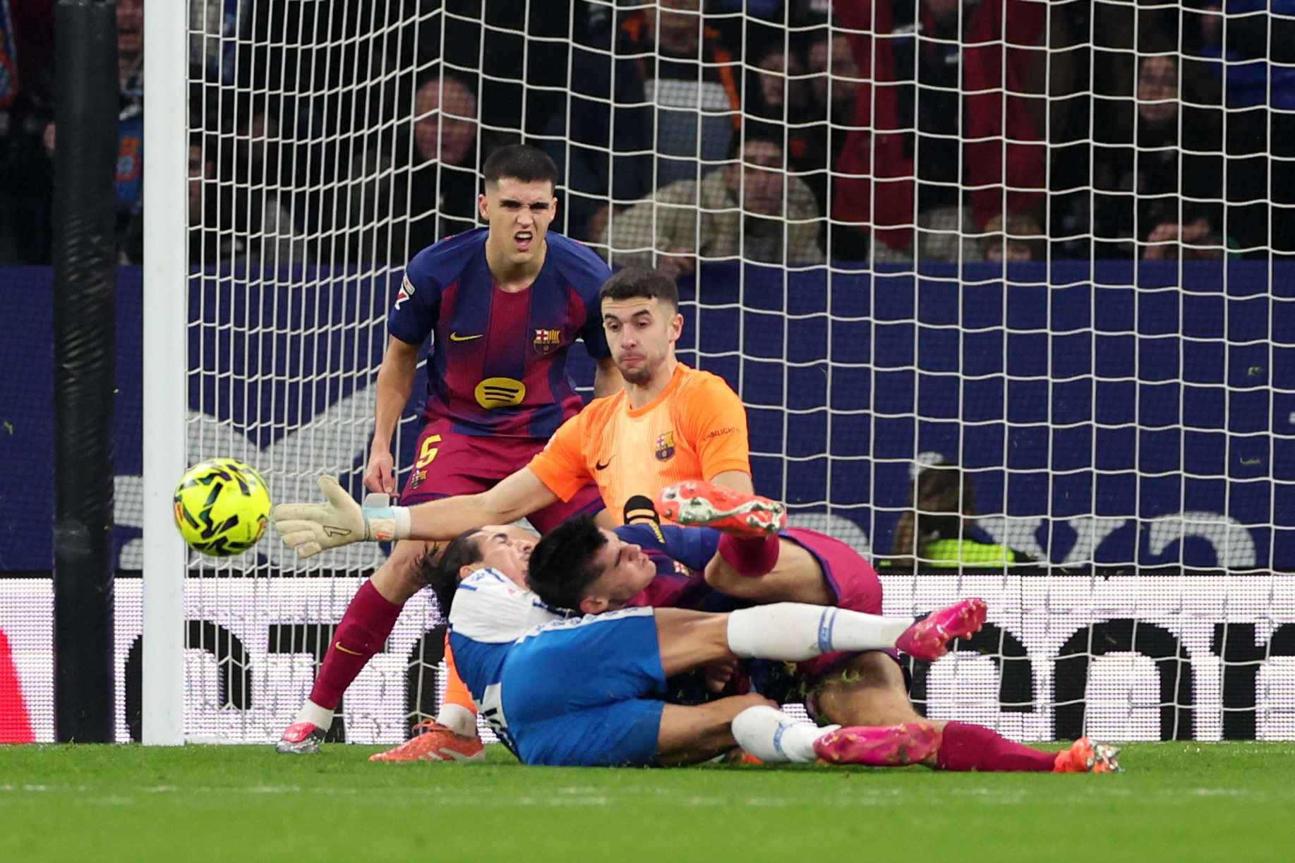 Joan Garcia played a huge role in Barcelona's derby win over Espanyol in La Liga.