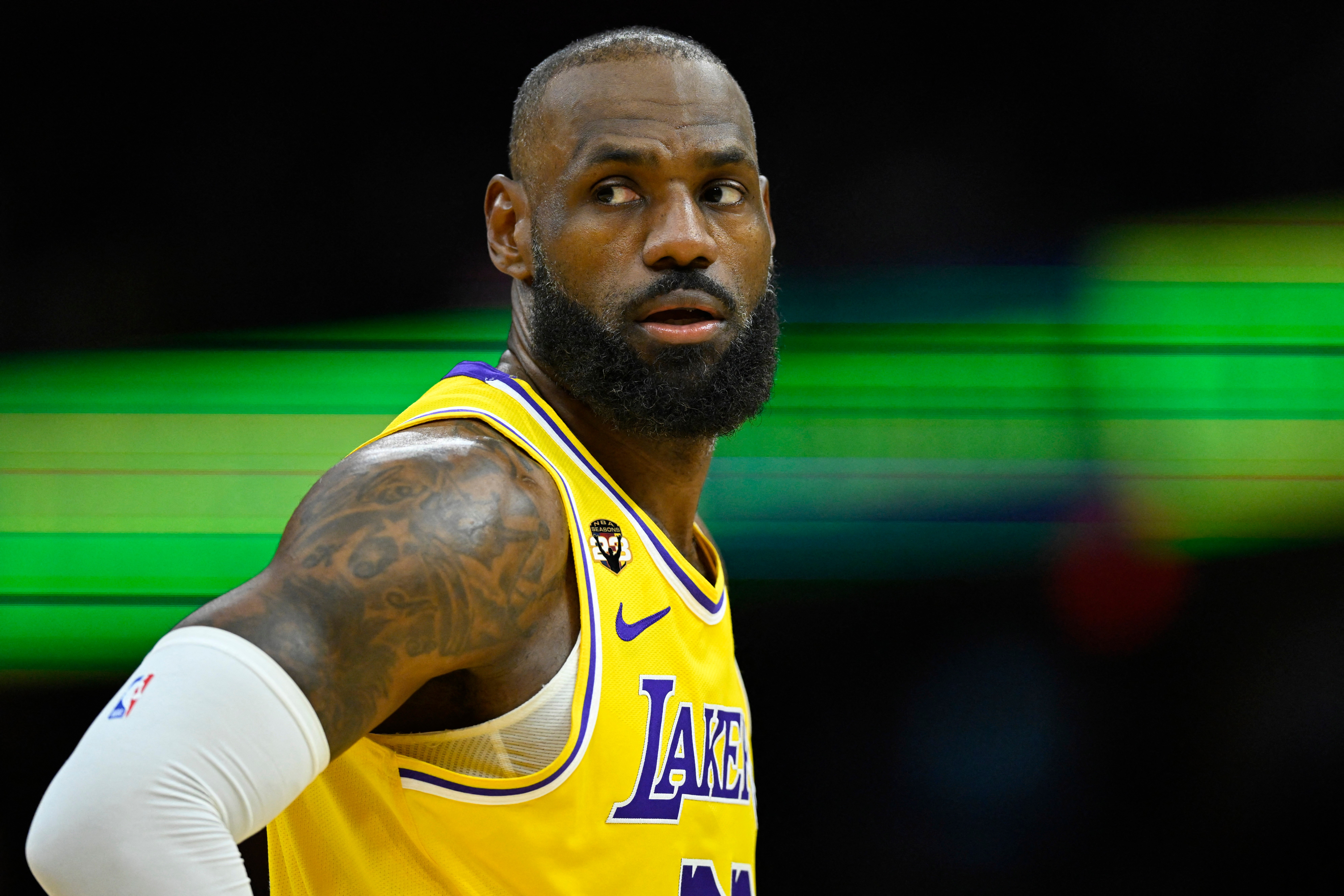 LeBron James in action with the Los Angeles Lakers on Wednesday night.