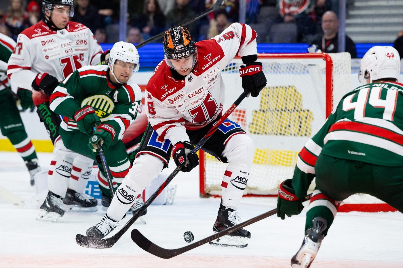 Filip Berglund in possession during Orebro's 5-4 win