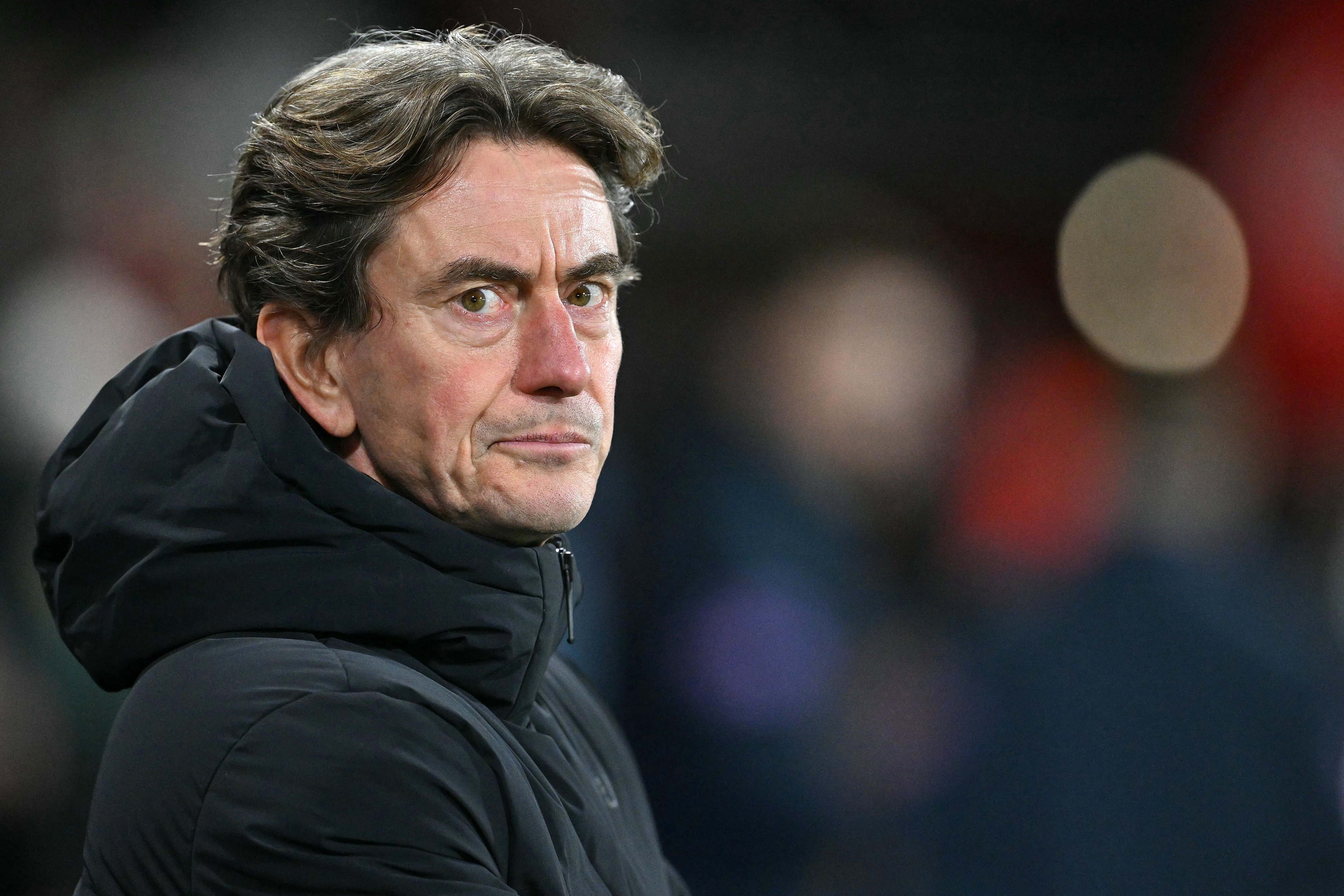 Thomas Frank looks on while Tottenham fall to defeat against Bournemouth.