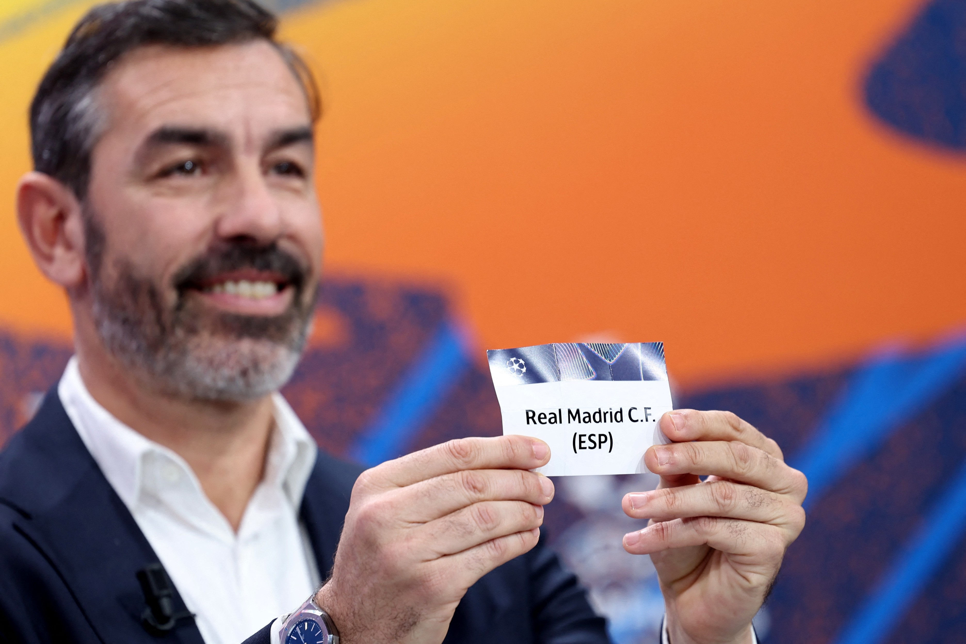 Former player Robert Pires draws Real Madrid in the Champions League play-off draw