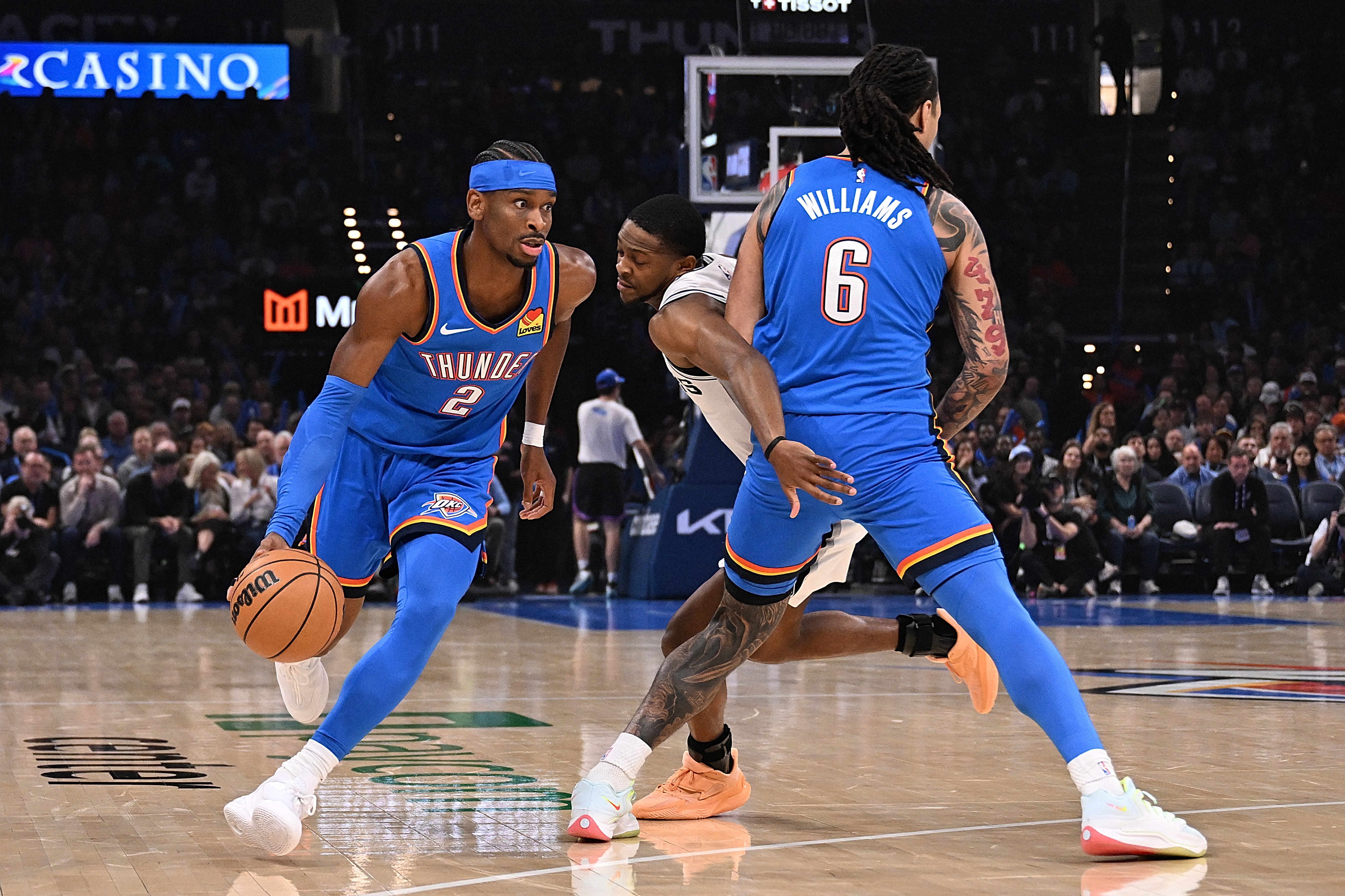 The Oklahoma City Thunder got the better of the San Antonio Spurs in the NBA on Tuesday.