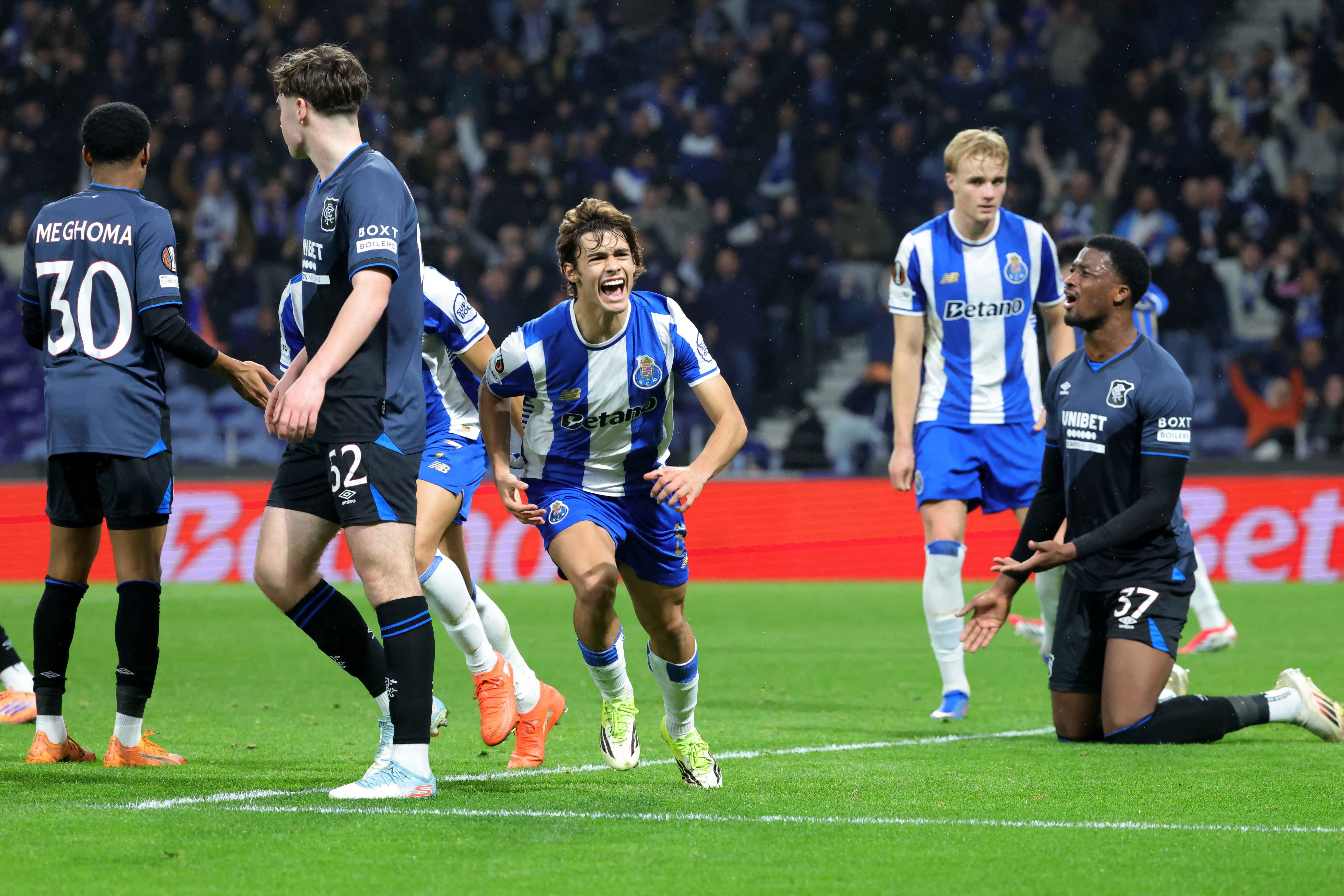 Porto's Rodrigo Mora celebrates scoring their first goal