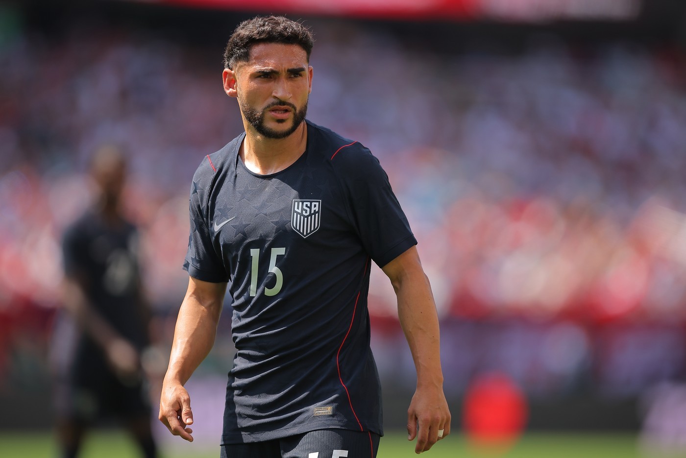 USA Christian Roldan looks on during friendly match against Germany ahead of 2026 World Cup