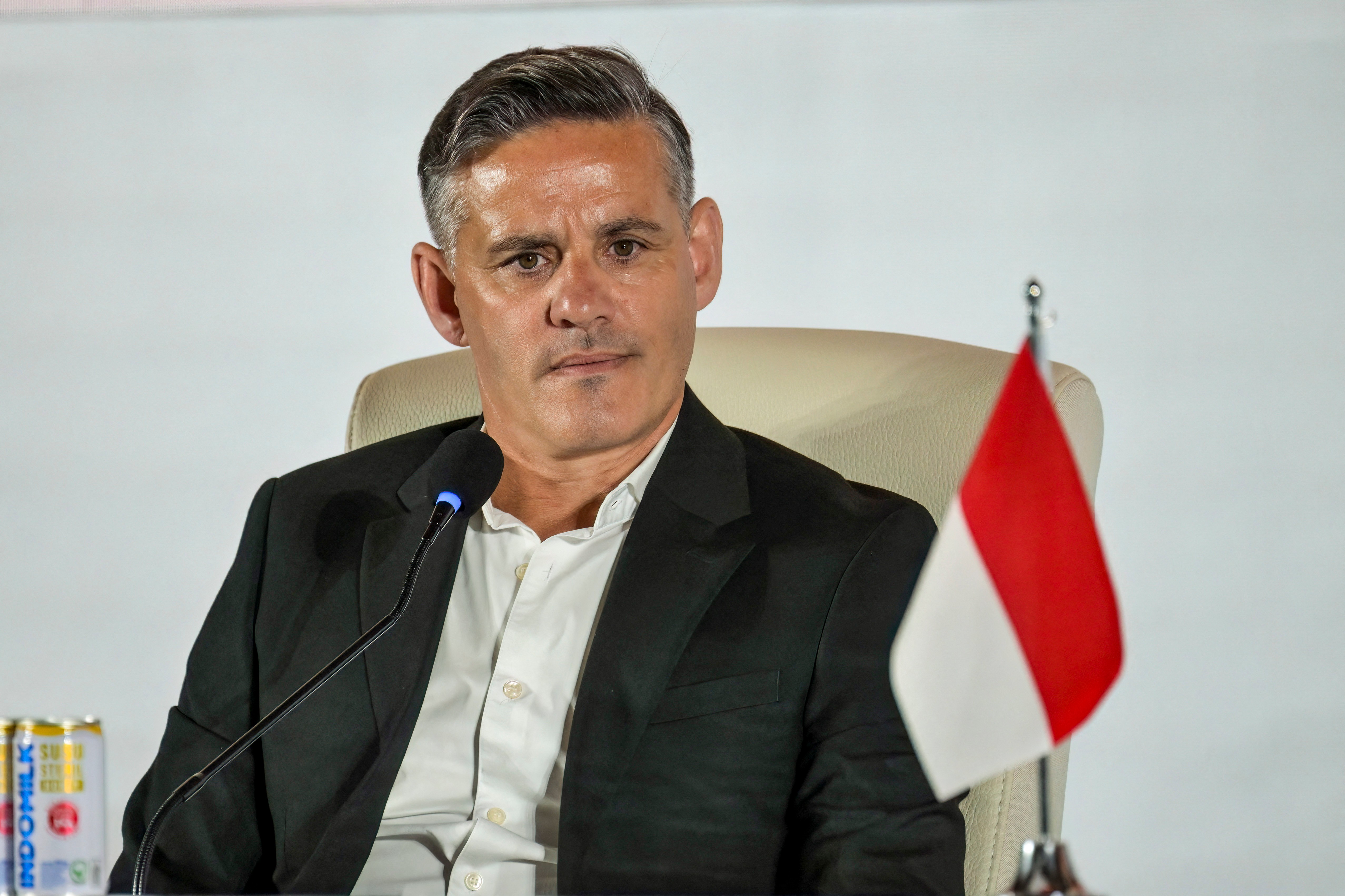 John Herdman speaking to the media for the first time as Indonesian coach.