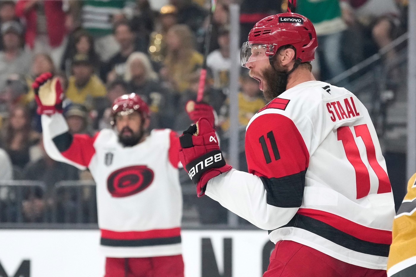 Hurricanes Jordan Staal celebrates goal in Game 4 of Stanley Cup Final 2026