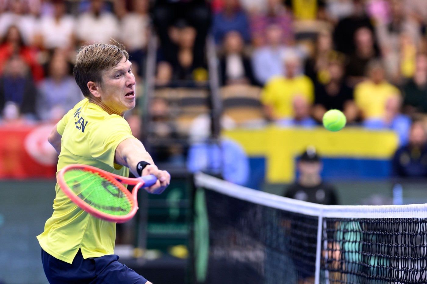 Andre Goransson was defeated in the Men's and Mixed Doubles on the same day