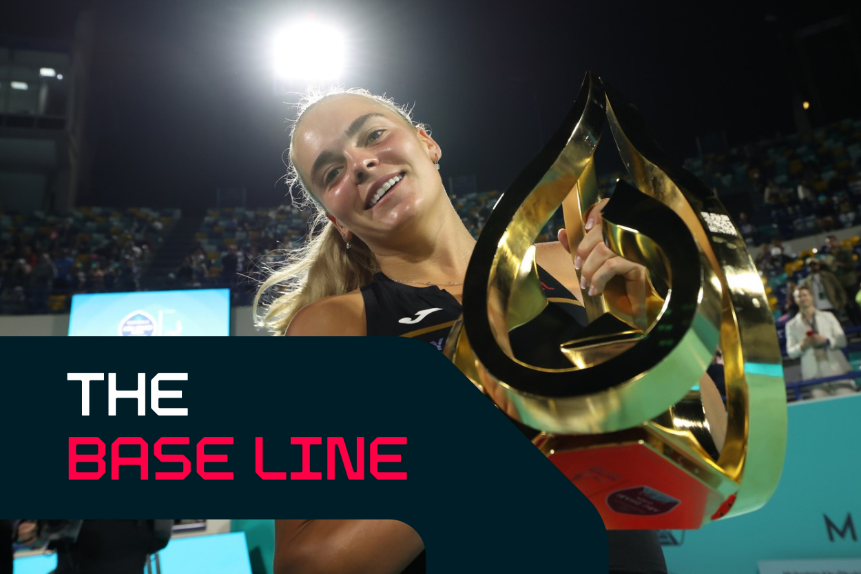 Qualifier Sara Bejlek with her trophy in Abu Dhabi