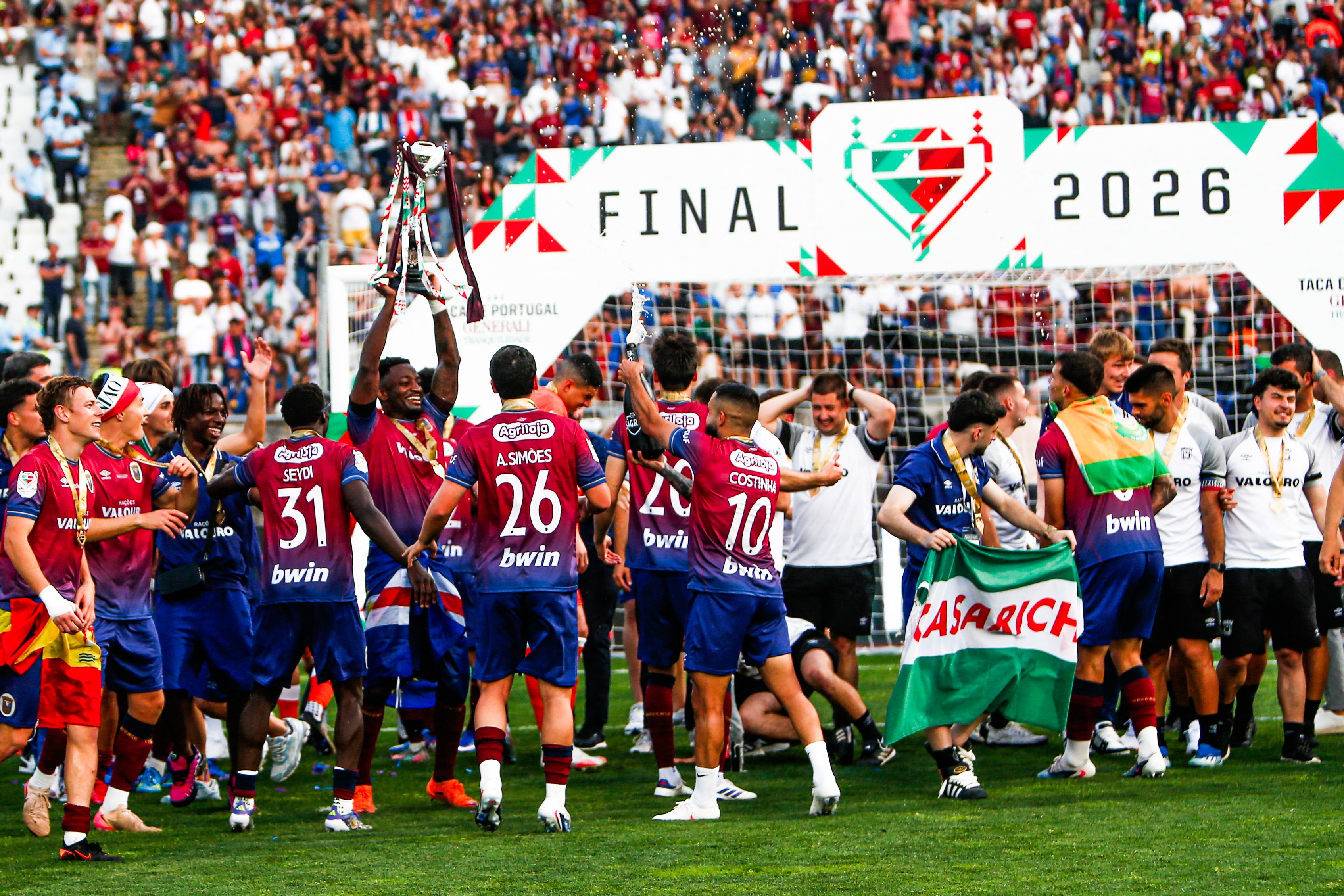 Torreense celebrate winning the Taca da Portugal for the first time.