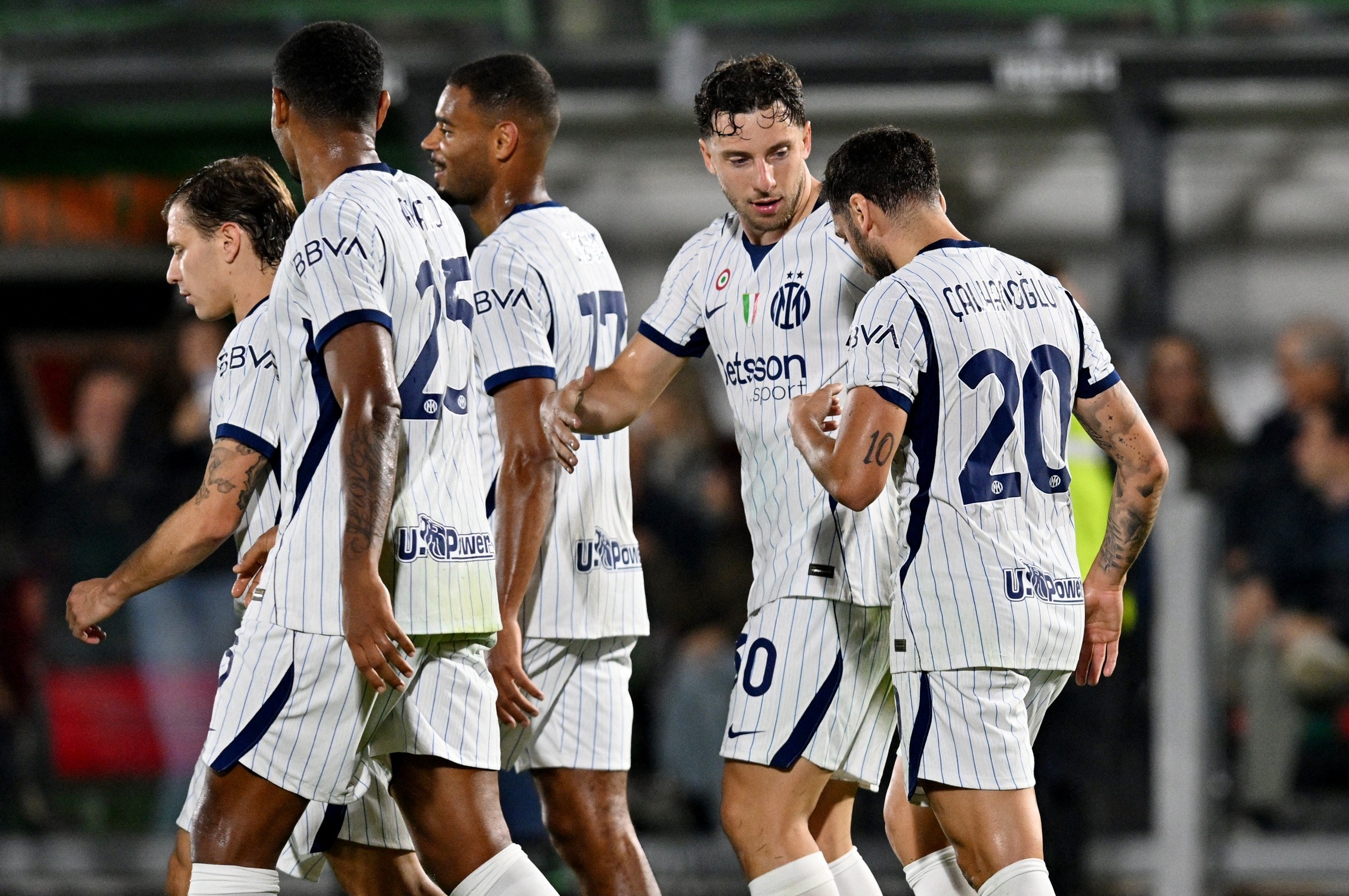 Inter's players after going 2-0 up