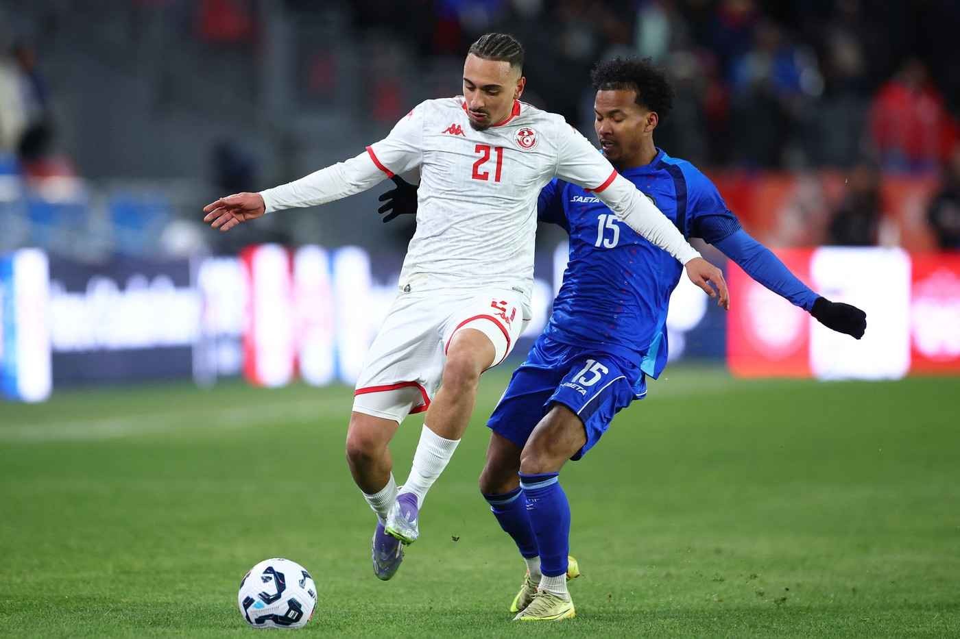 Neffati in action for Tunisia against Haiti in March