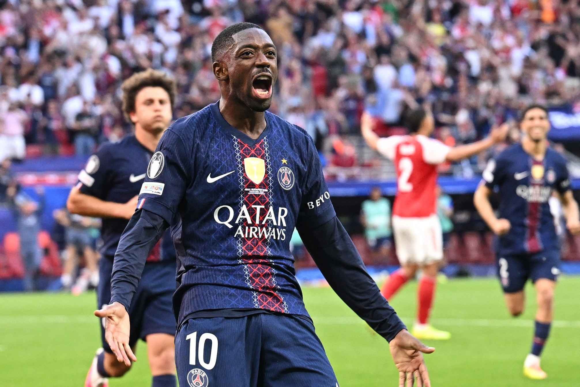 Ousmane Dembele scores in the Champions League final for PSG