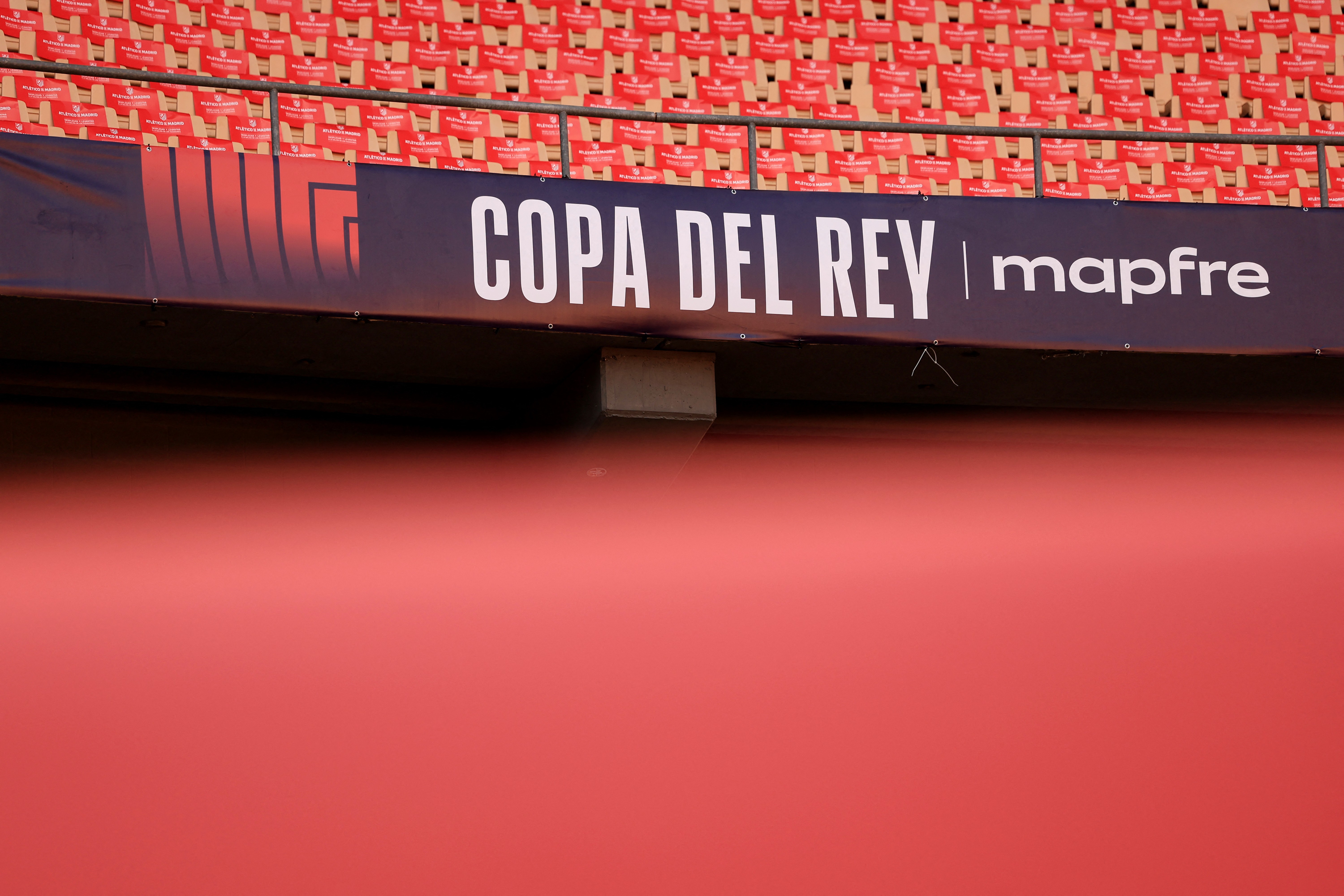 Copa Del Rey signage inside the stadium before the last final