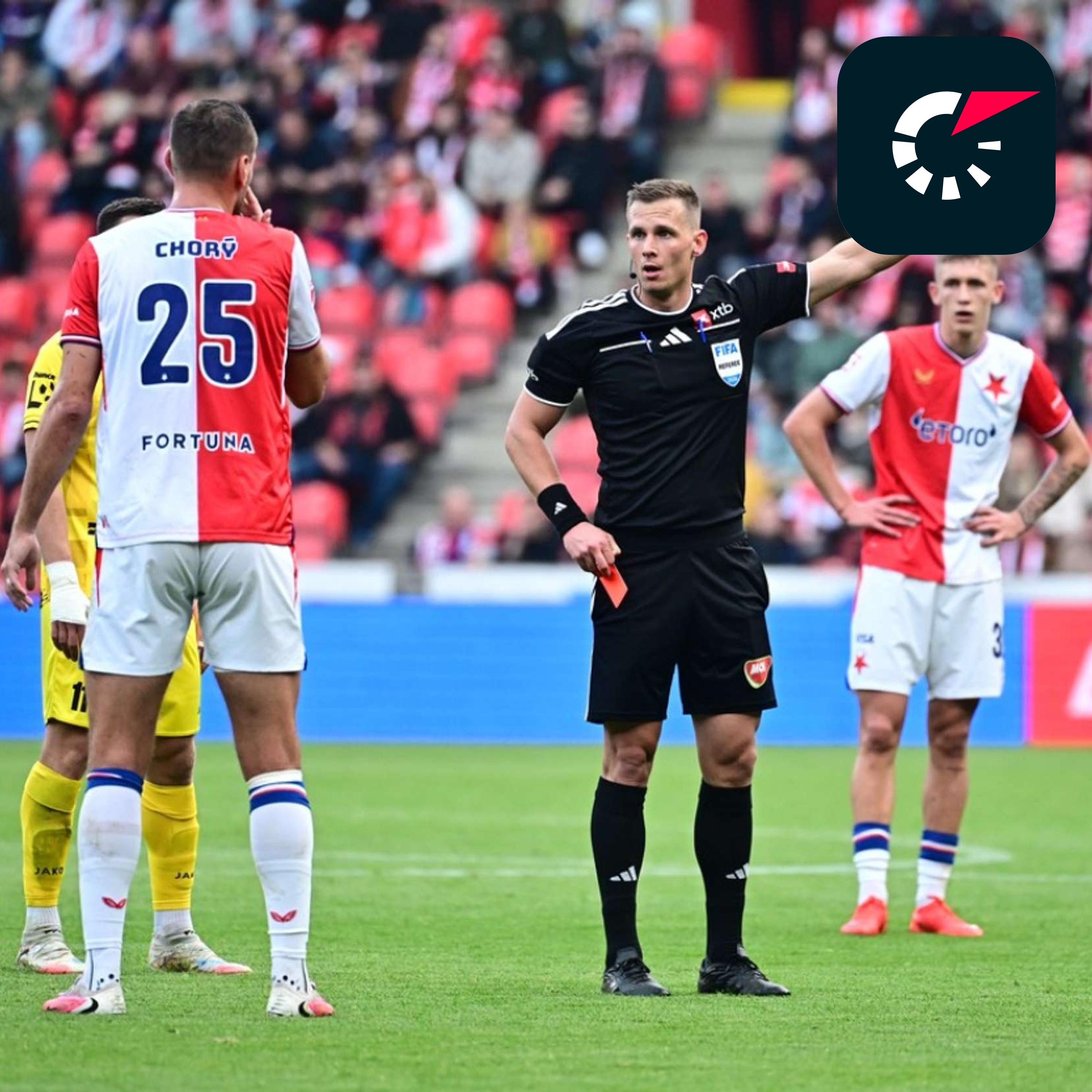 Chorý po dalším zkratu opět oslabil Slavii, červenou kartu viděl za gesto k rozhodčímu