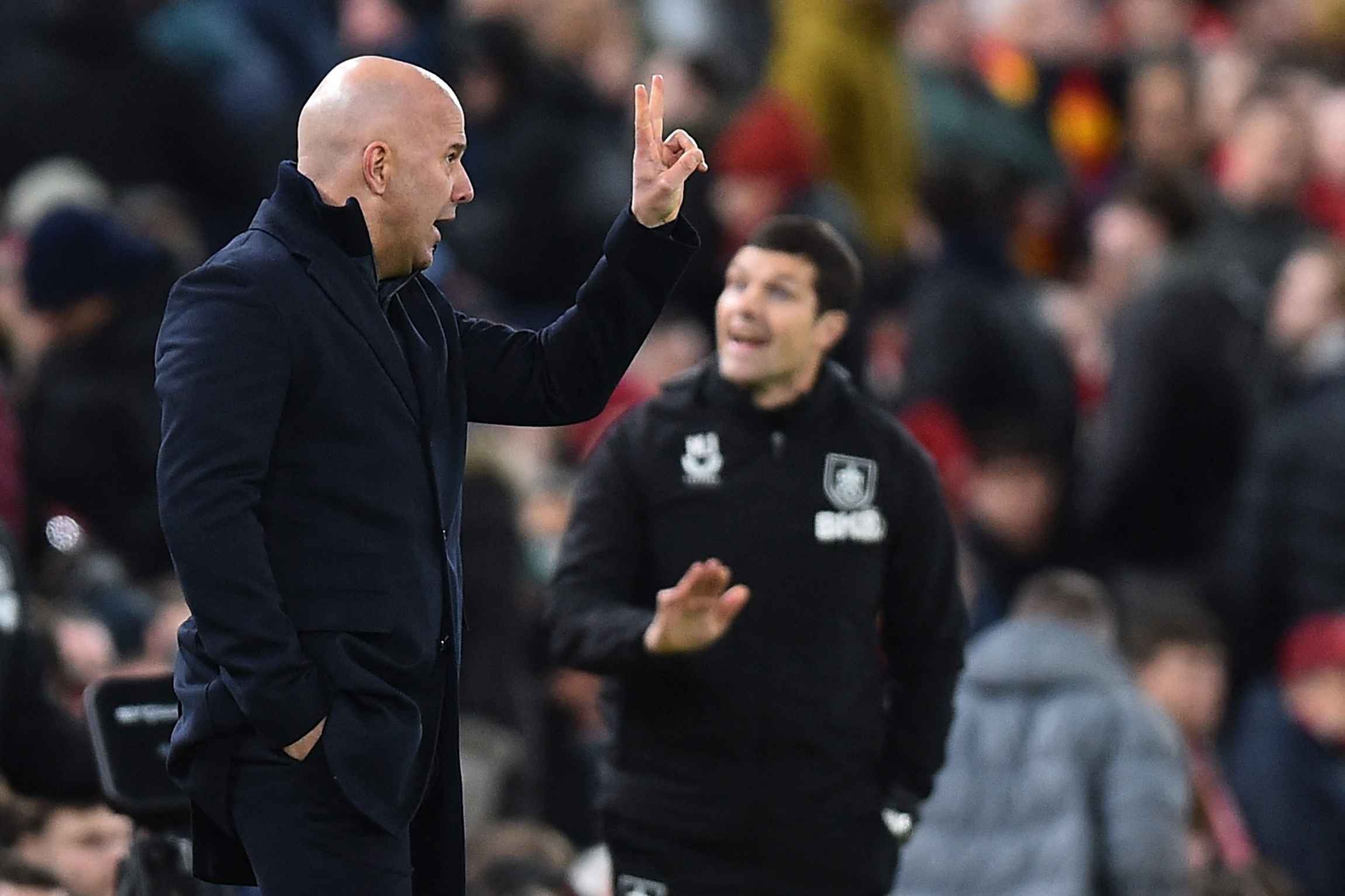 Liverpool manager Arne Slot during the 1-1 draw with Burnley 