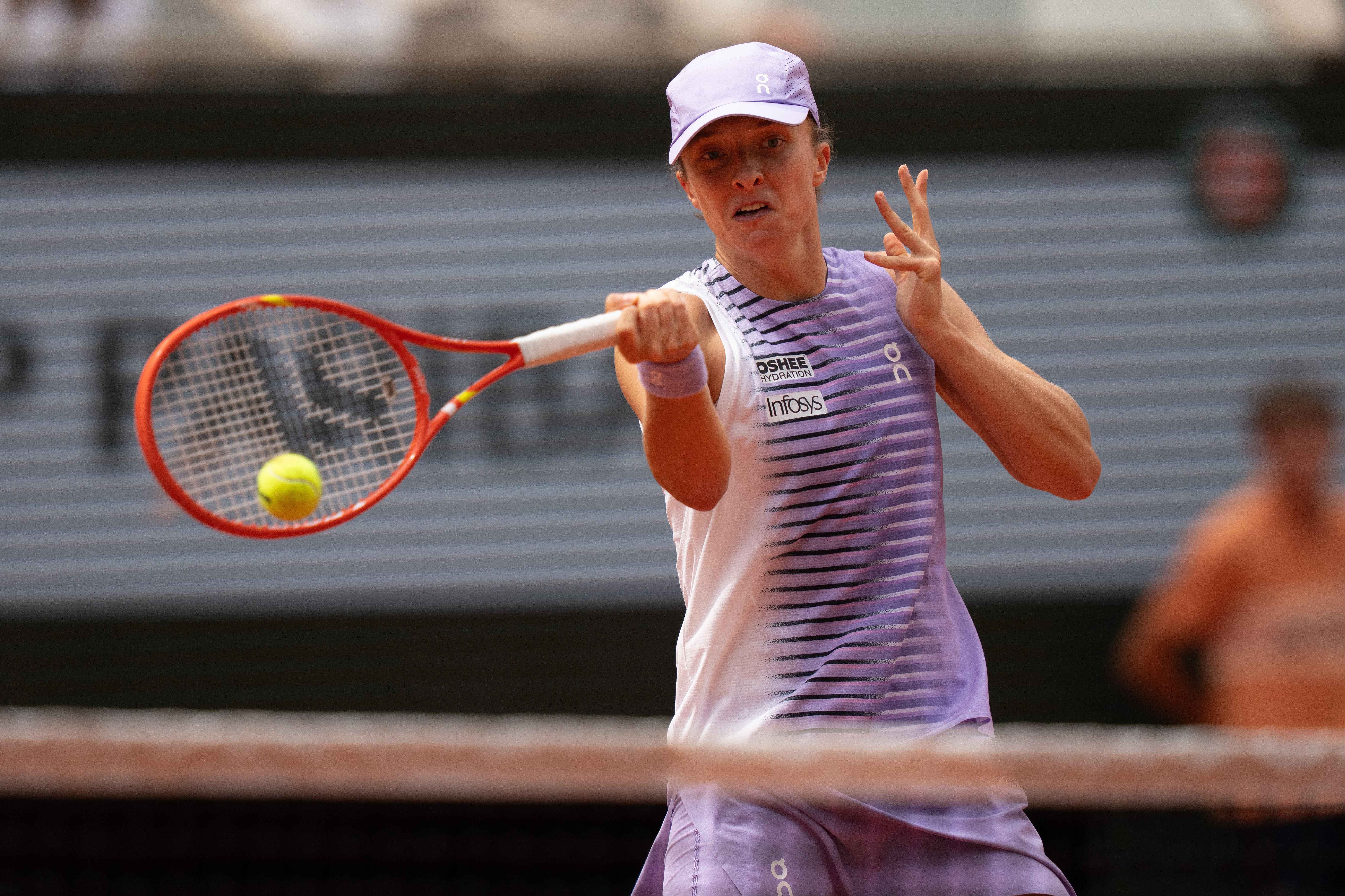 Iga Swiatek in action on Sunday