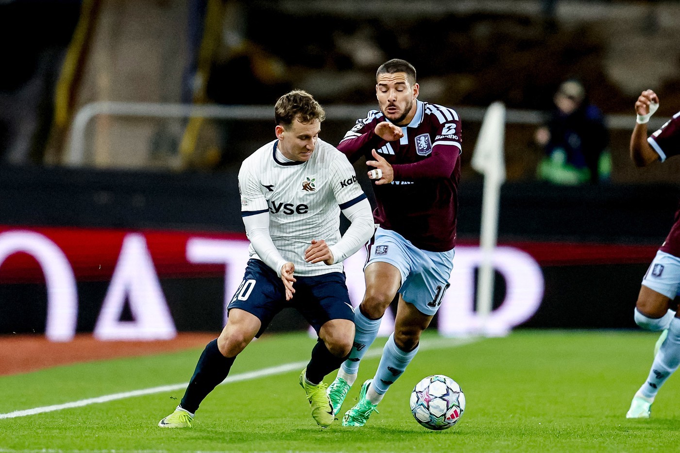 Peter Christiansen in action for Viking against Aston Villa in Champions League
