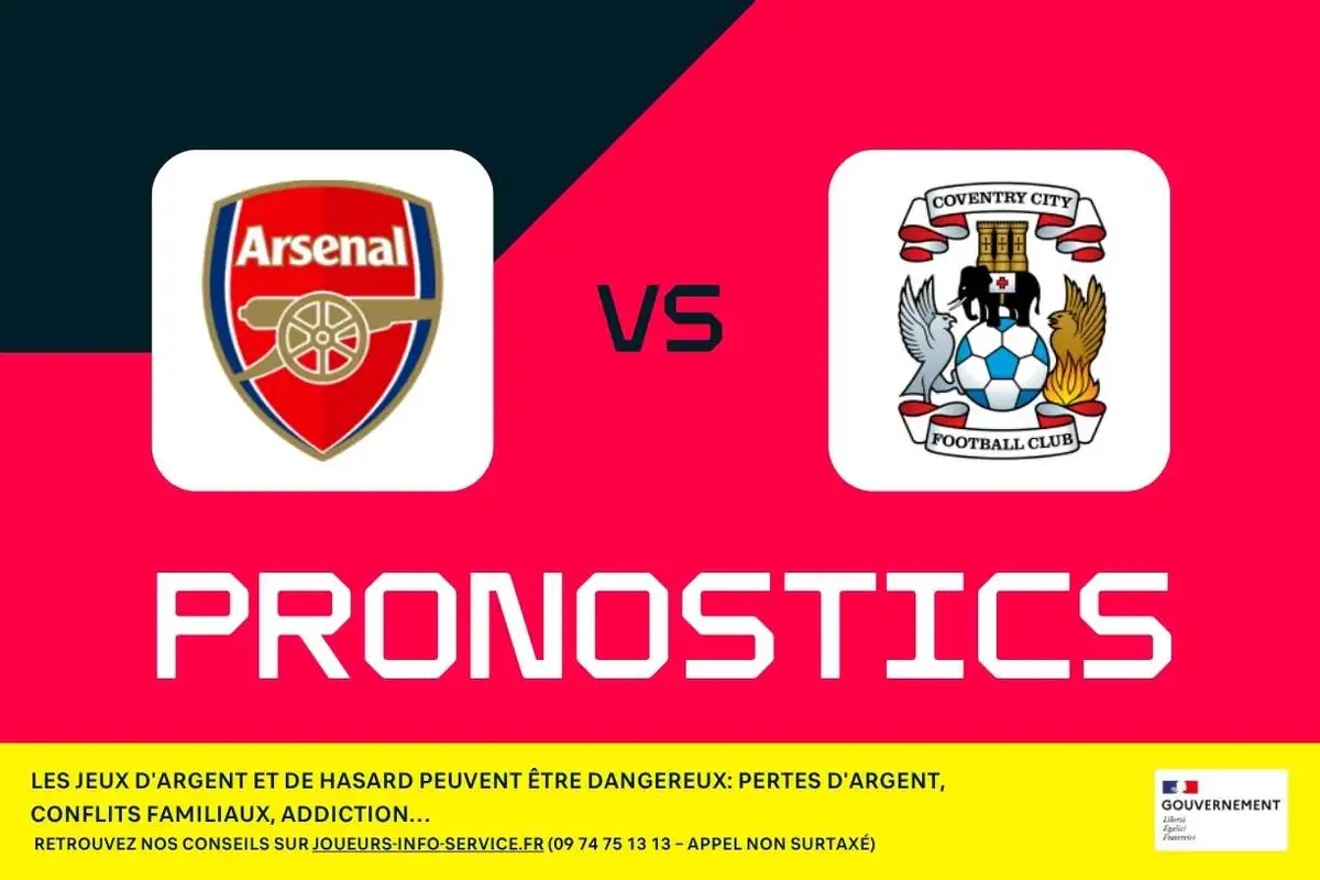 Arsenal - Coventry City : Pronostics, meilleurs paris et cotes (Premier League)