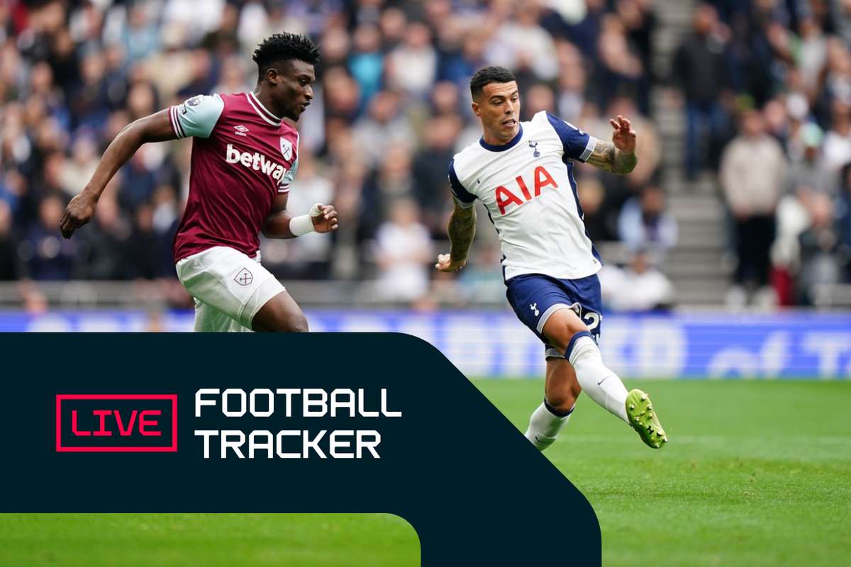 Football Tracker LIVE West Ham lead Spurs in Premier League London