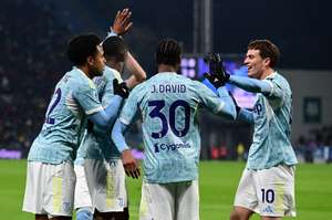 Juventus celebrate against Sassuolo