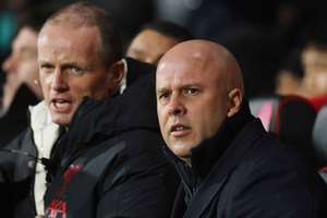 Arne Slot on the bench at Liverpool