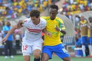 Teko Modise (right) had a successful spell with Mamelodi Sundowns after making the switch from Orlando Pirates