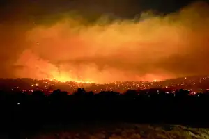A bushfire burning near the northern Victorian town of Longwood on Wednesday.