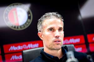 Feyenoord manager Robin van Persie during the post-game press conference after the loss against Sparta