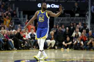 Draymond Green reacts during a game