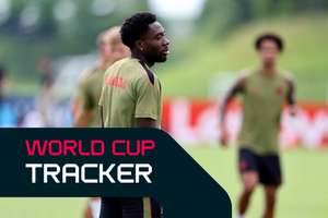 Canada's Alphonso Davies during training