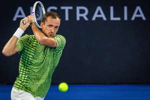 Daniil Medvedev in action in Brisbane
