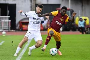 Samson Tijani (right) in action