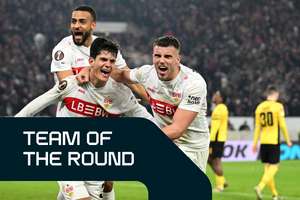 Chema Andres celebrates his goal for Stuttgart