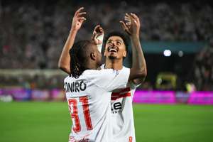 Zamalek players celebrate goal