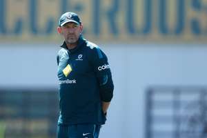 Tony Popovic looks on during a Socceroos World Cup training session in California. 