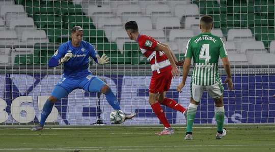 Carlos Fernandez (Granada CF) đón một đường chuyền chính xác vào sâu bên trong vòng cấm từ Antonio Puertas, và cầu thủ này đã đánh bại thủ môn với một cú sút chìm chuẩn xác vào chính giữa khung thành. Tỉ số được nâng lên 0:1.