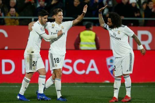 Vào - 1:3! Marcos Llorente (Real Madrid) tung một cú sút từ rìa vòng cấm và ghi bàn vào góc trái phía dưới. Daniel Ceballos kiến tạo thành bàn.