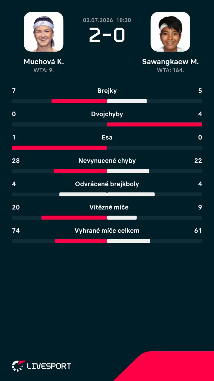 Statistiky zápasu.