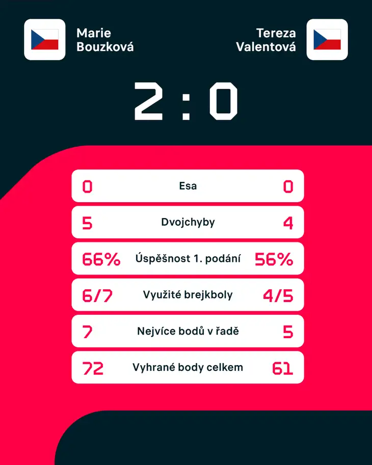Statistiky zápasu.